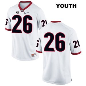 Youth Georgia Bulldogs NCAA #26 Patrick Burke Nike Stitched White Authentic No Name College Football Jersey BYR0654NK